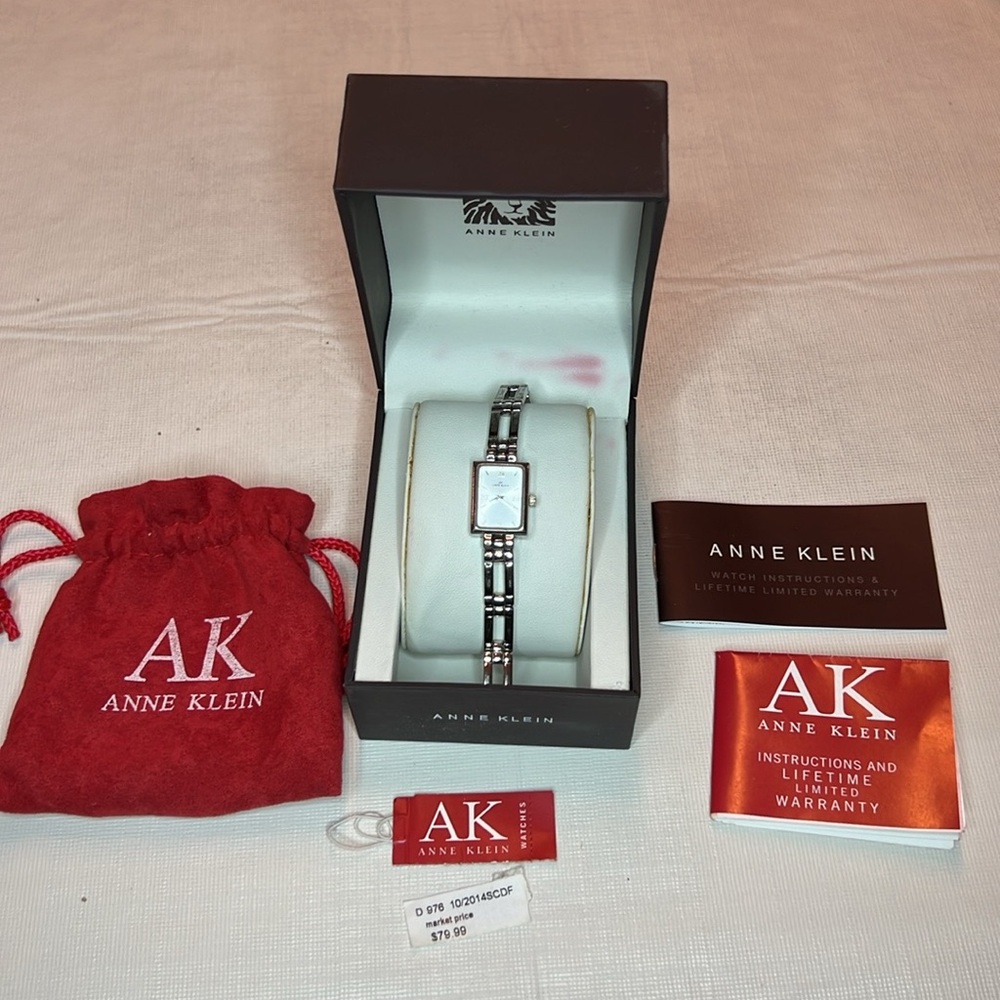 Ak Anne Klein Women’s Small Rectangular Silver Br… - image 1